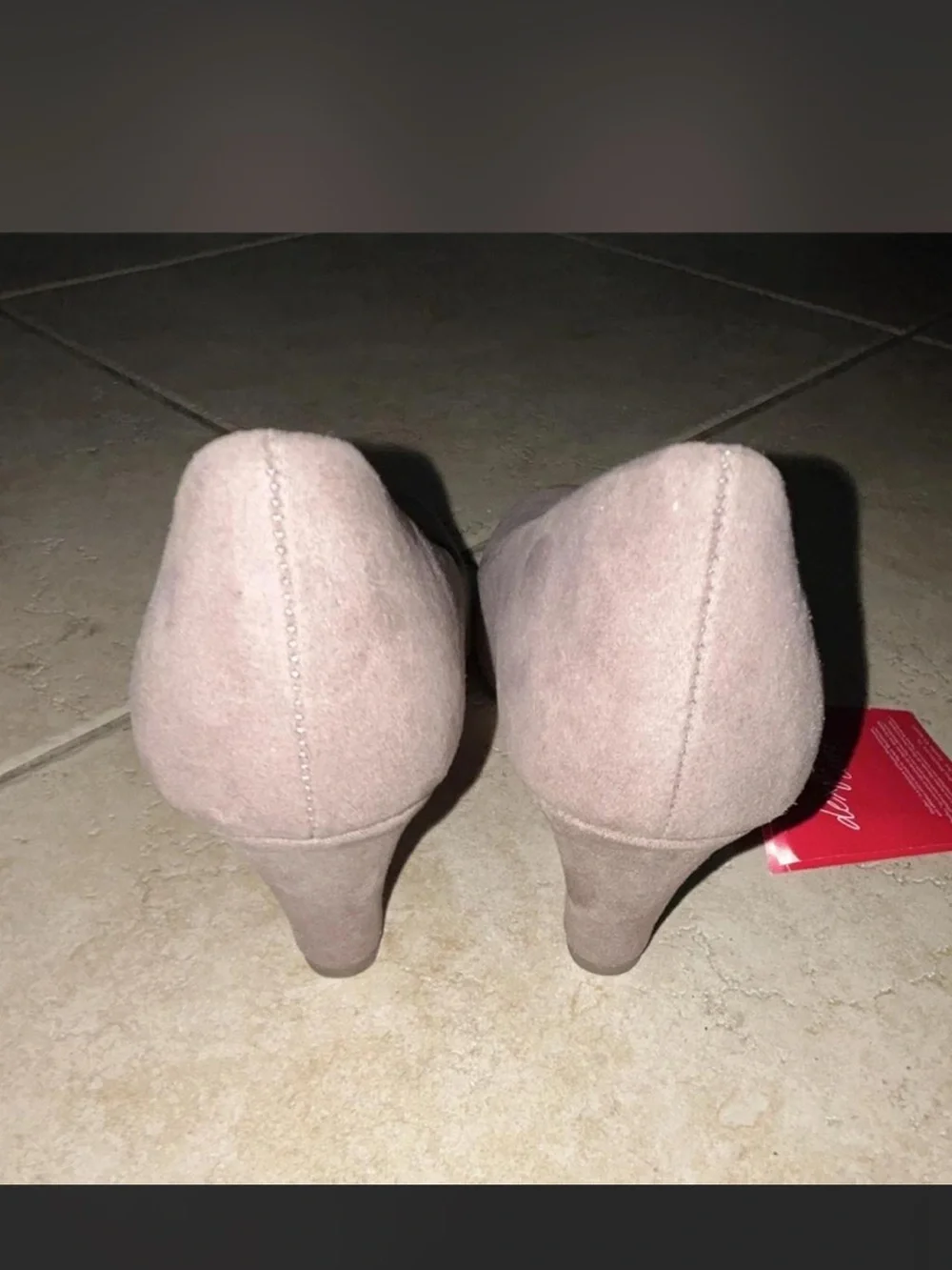 Women's Suede Wedge Heels in Dusty Rose